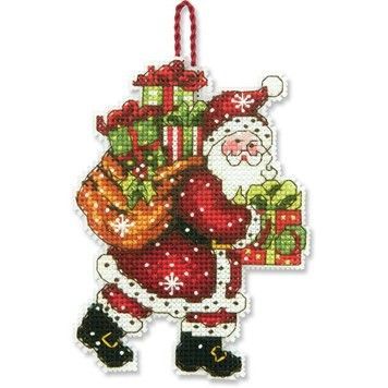 Набір для вишивання Dimensions 70-08912 Santa with Bag Ornament - Вишивка хрестиком і бісером - Овечка Рукодільниця