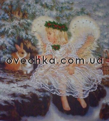 Ангелят взимку - Вишивка хрестиком і бісером - Овечка Рукодільниця