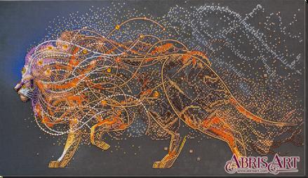 Золотой лев. Набор для вышивки бисером на натуральном художественном холсте. Абрис Арт (AB-742) - Вышивка крестиком и бисером - Овца Рукодельница