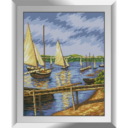Парусные лодки (Густав Кайботт) Набор алмазной живописи Dream Art 31780D - Вышивка крестиком и бисером - Овца Рукодельница