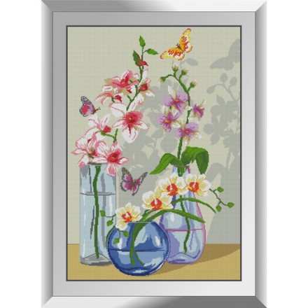 Орхидеи с бабочками. Dream Art. Набор алмазной мозаики (квадратные, полная) 31704 - Вышивка крестиком и бисером - Овца Рукодельница