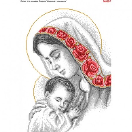 Мадонна з немовлям Схема для вишивки бісером Biser-Art 697ба - Вишивка хрестиком і бісером - Овечка Рукодільниця