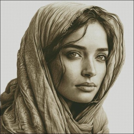 Портрет дівчини Електронна схема для вишивання хрестиком Інна Холодна Л-0048ИХ