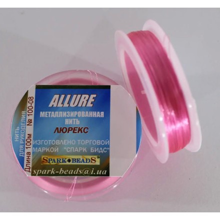 Металлизированная нить круглая Люрекс Аллюр 100-08 Розовый 100м - Вышивка крестиком и бисером - Овца Рукодельница