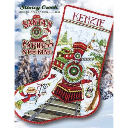 Santa's Express Stocking Схема для вышивания крестом Stoney Creek LFT579 - Вышивка крестиком и бисером - Овца Рукодельница