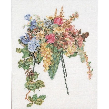 Набір для вишивання хрестиком Floral Cascade Linen Thea Gouverneur 2051 - Вишивка хрестиком і бісером - Овечка Рукодільниця