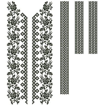 Заготовка мужской вставки для сорочки Сокальская роза для вышивки бисером ВЧ048кБнннн