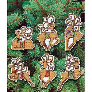 Festive Reindeer Ornaments Святкові олені. Набір для вишивання хрестом. Janlynn (021-1487) - Вишивка хрестиком і бісером - Овечка Рукодільниця