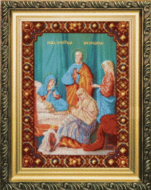 Рождество Пресвятой Богородицы. Премиум коллекция икона. Чаривна мить (Б-1052) - Вышивка крестиком и бисером - Овца Рукодельница