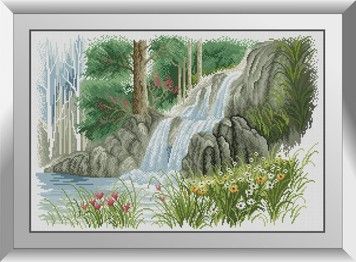 Набір для малювання каменями алмазний живопис Dream Art Лісовий водоспад (квадратні, повна) 31284D - Вишивка хрестиком і бісером - Овечка Рукодільниця
