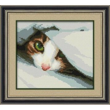 Набір для малювання камінням алмазна живопис Dream Art Сховався (кошеня) (квадратні, повна) 30021D - Вишивка хрестиком і бісером - Овечка Рукодільниця