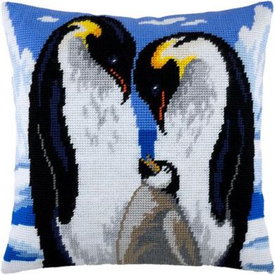 Люблячі пінгвіни. Набір для вишивання подушки. Чарівниця (V-14) - Вишивка хрестиком і бісером - Овечка Рукодільниця