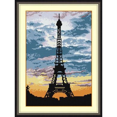 Ейфелева вежа на заході сонця. Dream Art (30105D) - Вишивка хрестиком і бісером - Овечка Рукодільниця