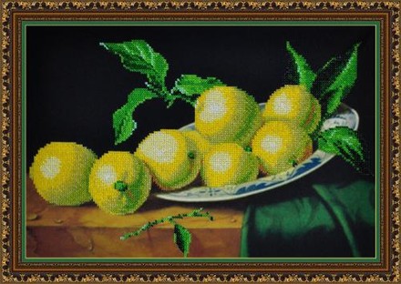 Натюрморт із лимонами. Набір для вишивання бісером. Картини Бісером (P-212кб) - Вишивка хрестиком і бісером - Овечка Рукодільниця