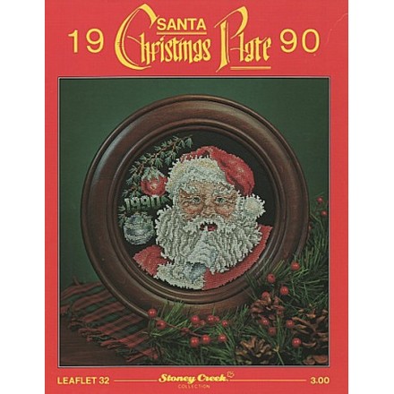 1990 Santa Christmas Plate Схема для вышивания крестом Stoney Creek LFT032 - Вишивка хрестиком і бісером - Овечка Рукодільниця