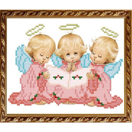 Схема на ткани для вышивания бисером ArtSolo Три ангелочка VKA5014 - Вишивка хрестиком і бісером - Овечка Рукодільниця