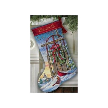Набор для вышивания Dimensions 08819 Christmas Sled Stocking - Вишивка хрестиком і бісером - Овечка Рукодільниця