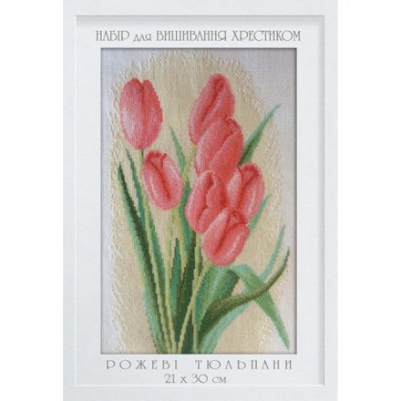 Набор для вышивки крестом Dantel 035 Розовые тюльпаны - Вишивка хрестиком і бісером - Овечка Рукодільниця