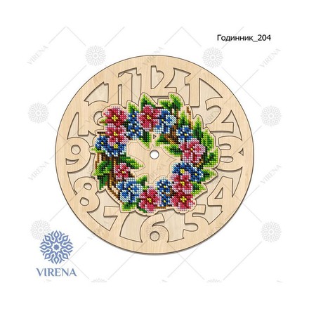 Набір для виготовлення дерев'яного годинника. Virena (ЧАСЫ_204) - Вишивка хрестиком і бісером - Овечка Рукодільниця