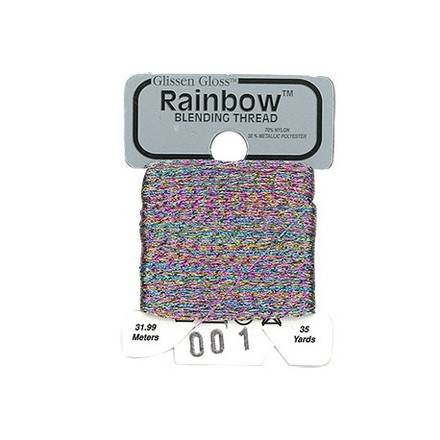 Rainbow Blending Thread 001 Multi-White Металлизированное мулине Glissen Gloss RBT001 - Вишивка хрестиком і бісером - Овечка Рукодільниця
