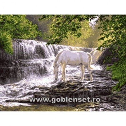 Набор для вышивания гобелен Goblenset G1003 Белый красавец - Вышивка крестиком и бисером - Овца Рукодельница
