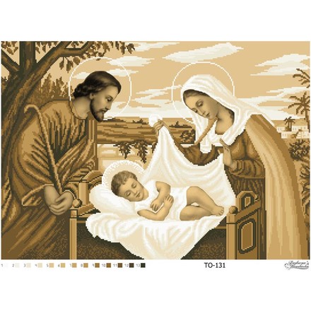 Схема картины Святое Семейство (сепия) для вышивки бисером на ткани ТО131ан6043 - Вышивка крестиком и бисером - Овца Рукодельница