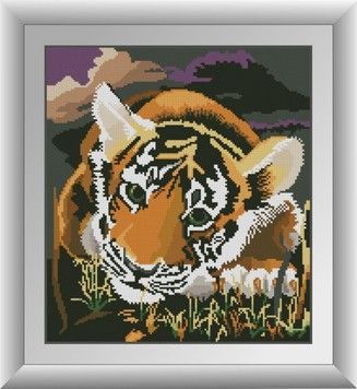 Набір для малювання каменями алмазний живопис Dream Art Тигреня (квадратні, повна) 30971D - Вишивка хрестиком і бісером - Овечка Рукодільниця
