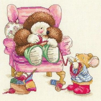 Набір для вишивання Anchor CTM0014 Knitting / В'язання - Вишивка хрестиком і бісером - Овечка Рукодільниця