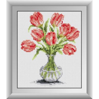 Ваза із тюльпанами. Dream Art (30608D) - Вишивка хрестиком і бісером - Овечка Рукодільниця