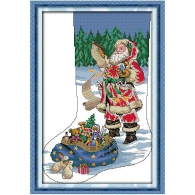 Чобіток Санта Клаус 3 Набір для вишивання хрестиком з друкованою схемою на тканині Joy Sunday KB175 - Вышивка крестиком и бисером - Овца Рукодельница