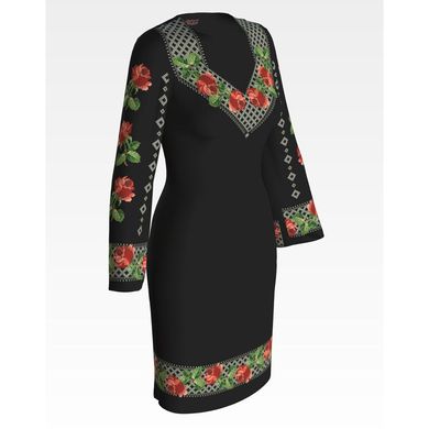 Набір для вишивки нитками Барвиста Вишиванка заготовки жіночої сукні – вишиванки Трояндове мереживо ПЛ119шЧннннi