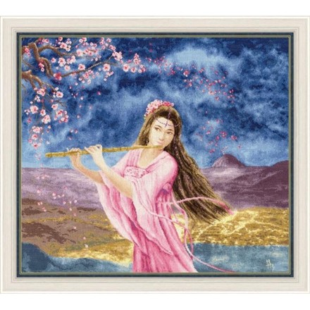 Девушка с флейтой. Набор для вышивания крестом. Золотое Руно (МГ-023) - Вышивка крестиком и бисером - Овца Рукодельница