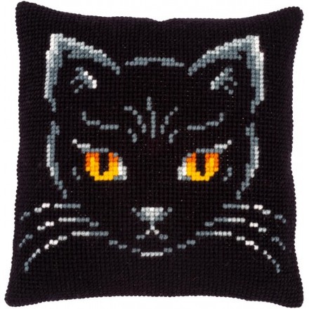 Чорний кіт Набір для вишивання хрестиком (подушка) Vervaco PN-0171086 - Вишивка хрестиком і бісером - Овечка Рукодільниця