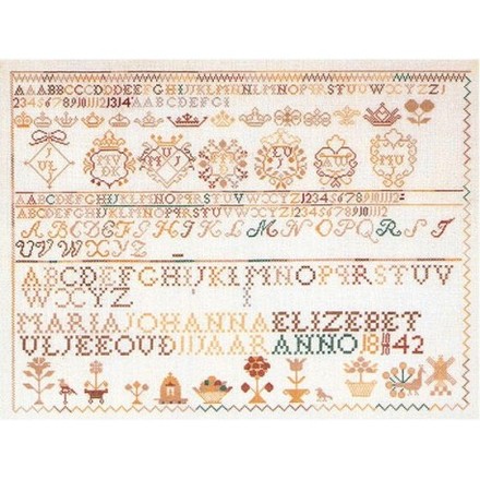 Набір для вишивання хрестиком Sampler 1842 Linen Thea Gouverneur 2066 - Вышивка крестиком и бисером - Овца Рукодельница