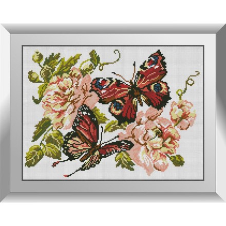 Бабочки с розами Набор алмазной живописи Dream Art 31832D - Вишивка хрестиком і бісером - Овечка Рукодільниця