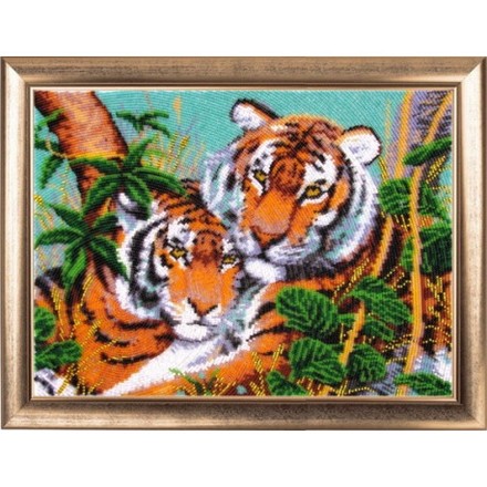 Набір для вишивання бісером Butterfly 607 Тигри у джунглях - Вишивка хрестиком і бісером - Овечка Рукодільниця
