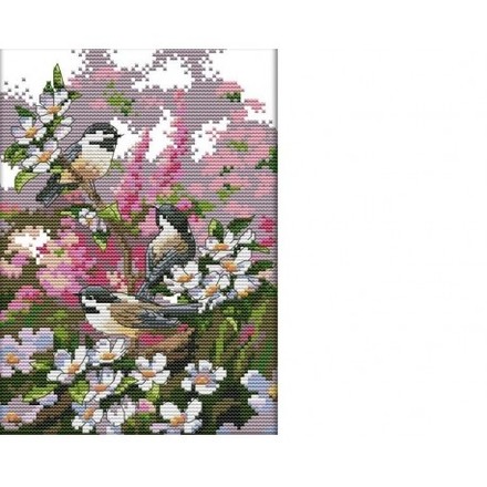 Три пташечки Набір для вишивання хрестиком з друкованою схемою на тканині Joy Sunday D514 - Вишивка хрестиком і бісером - Овечка Рукодільниця