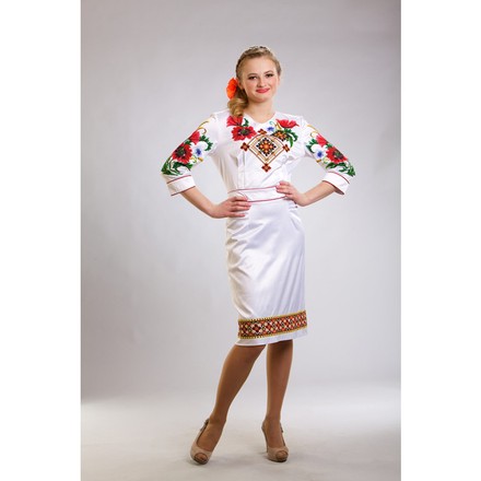 Заготовка женского платья Украинская степь для вышивки бисером ПЛ039кБнннн