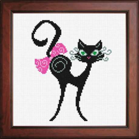 Вышивка: приключения черного кота (Cross Stitch Patterns: adventure of black cat)