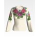 Набір для вишивання жіночої блузки нитками Рожеві троянди, фіалки БЖ009кМннннi