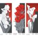 Набор для вышивания бисером Барвиста Вышиванка Триптих красно-серые ирисы, тюльпаны, каллы 69х58 ТК037пн6958k
