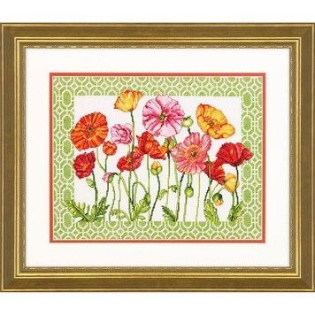 Набор для вышивания Dimensions 70-35350 Маки/Poppy Pattern - Вышивка крестиком и бисером - Овца Рукодельница