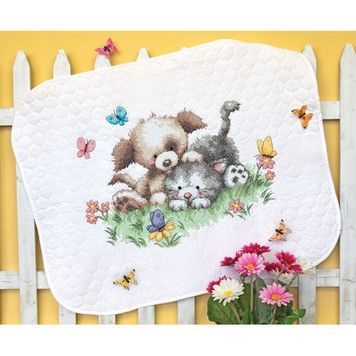 Набір для вишивання ковдри Dimensions 70-73882 Pet Friends Quilt - Вишивка хрестиком і бісером - Овечка Рукодільниця