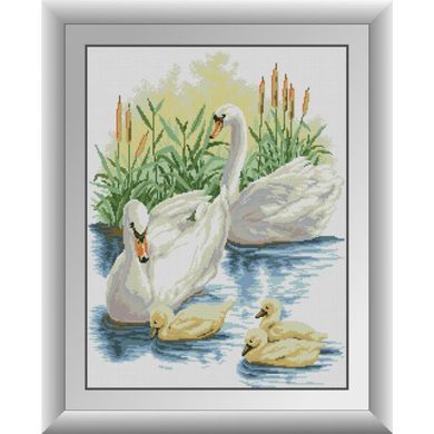 Семья лебедей. Dream Art (30410D) - Вышивка крестиком и бисером - Овца Рукодельница