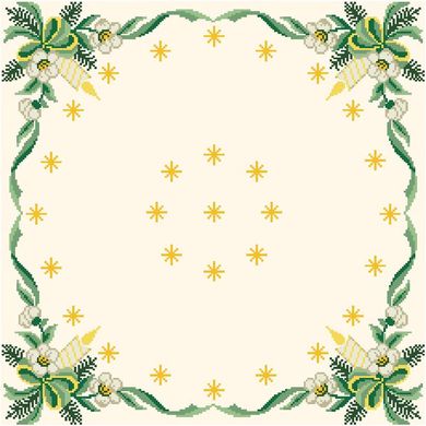 Схема Новогодняя скатерть Рождественские звезды для вышивки бисером и нитками на немецкой ткани с водонепроницаемым покрытием. ТР148аМ5252 - Вышивка крестиком и бисером - Овца Рукодельница