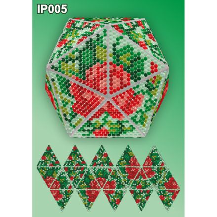 Букет из роз 3d Новогодний шар Набор для выкладки пластиковыми алмазиками Вдохновение IP005 - Вышивка крестиком и бисером - Овца Рукодельница