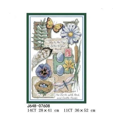 Природа Набір для вишивання хрестиком з друкованою схемою на тканині Joy Sunday J648 - Вишивка хрестиком і бісером - Овечка Рукодільниця