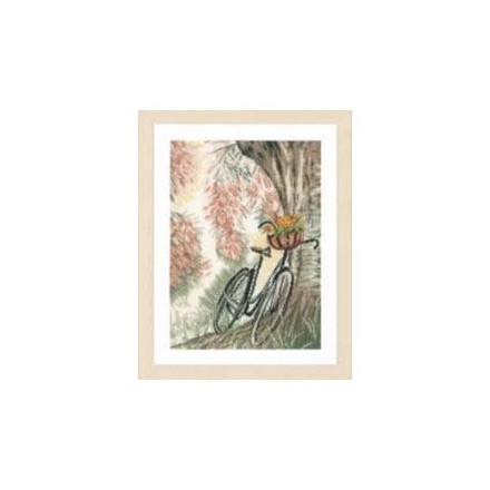 Набор для вышивания Lanarte Bike & Flower basket Велосипед и цветочная корзина PN-0171414 - Вышивка крестиком и бисером - Овца Рукодельница