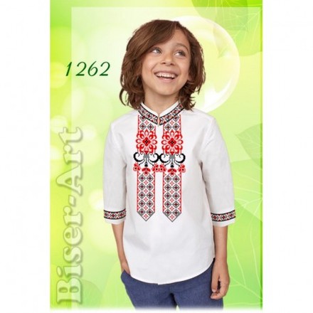 Рубашка для хлопчиків (габардин) Заготовка для вишивки бісером або нитками Biser-Art 1262ба-г - Вишивка хрестиком і бісером - Овечка Рукодільниця