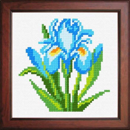 Голубой ирис Ткань для вышивания с нанесённым рисунком Orchidea O-1035 - Вишивка хрестиком і бісером - Овечка Рукодільниця